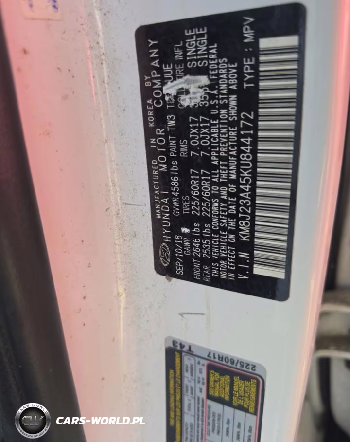 2019 Hyundai Tucson Se VIN:KM8J23A45KU844172 - 10