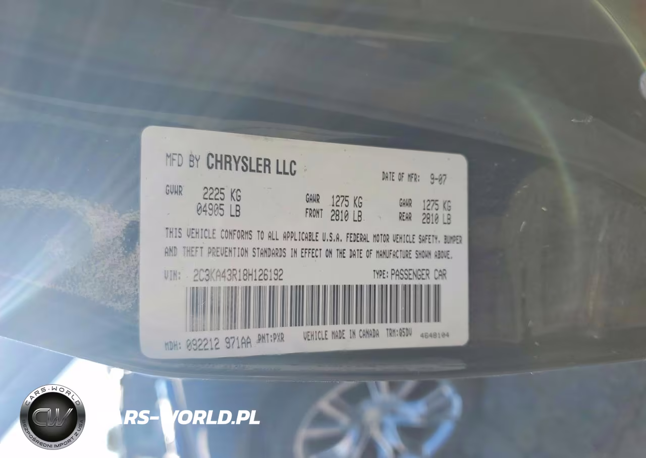 2008 Chrysler 300 Lx VIN:2C3KA43R18H126192 - 12