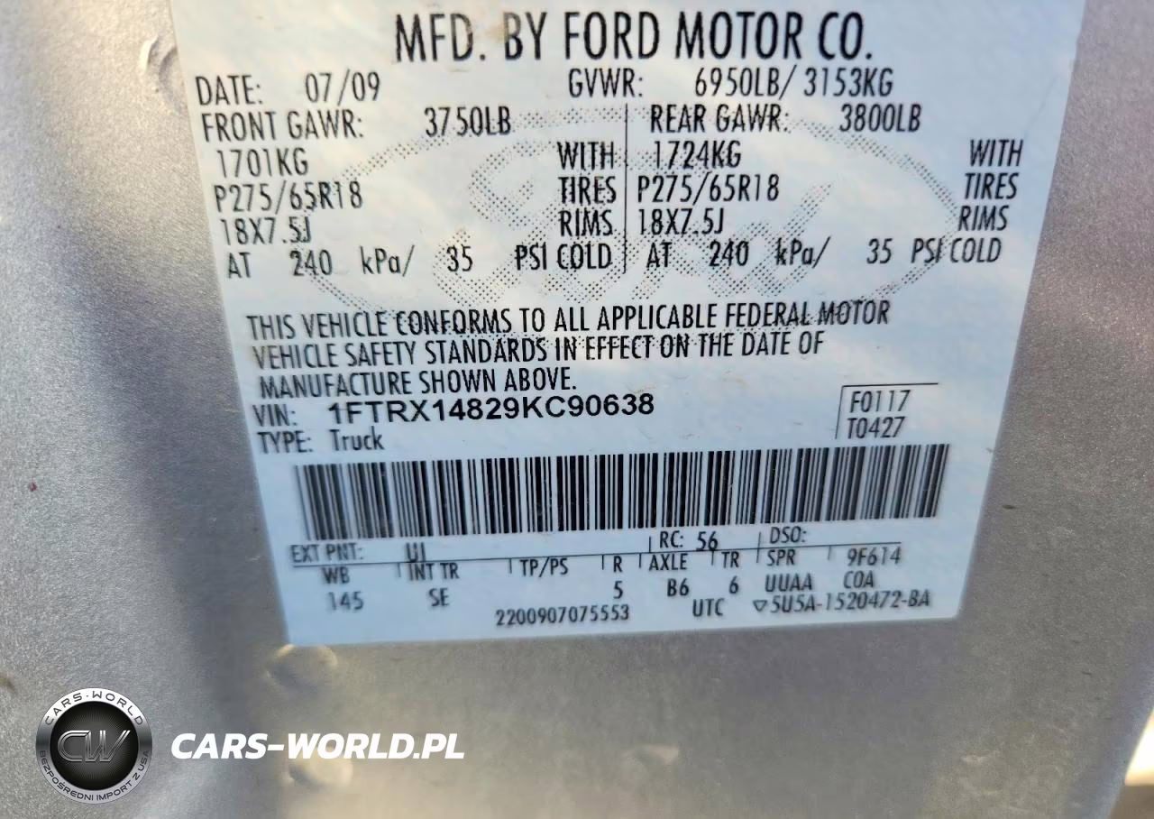 2009 Ford F150 Super Cab VIN:1FTRX14829KC90638 - 12