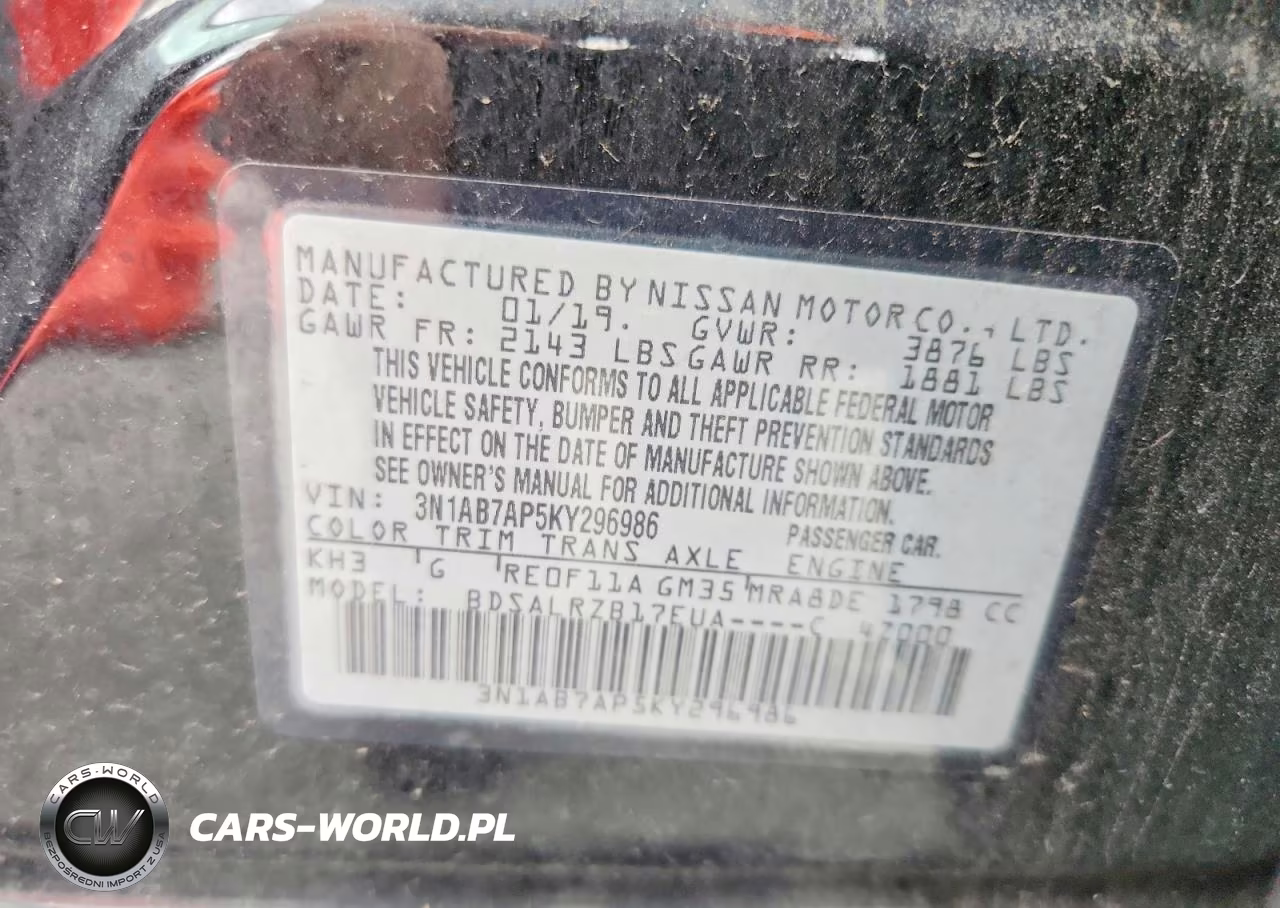 2019 Nissan Sentra Sr VIN:3N1AB7AP5KY296986 - 12