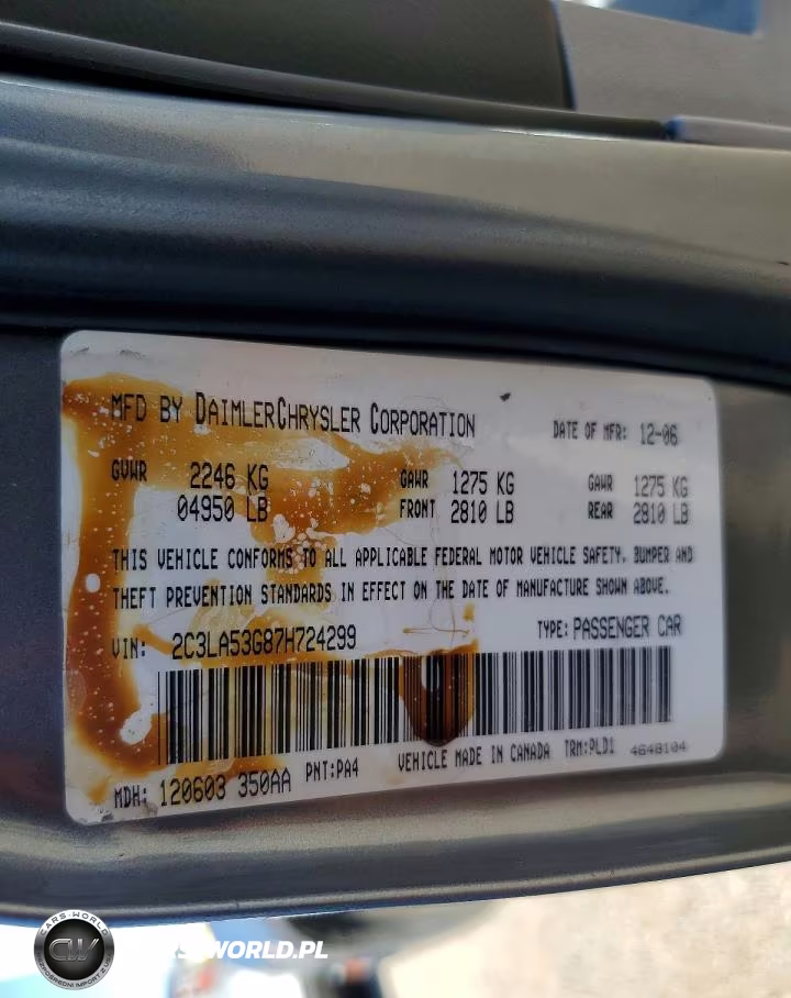 2007 Chrysler 300 Touring VIN:2C3LA53G87H724299 - 12