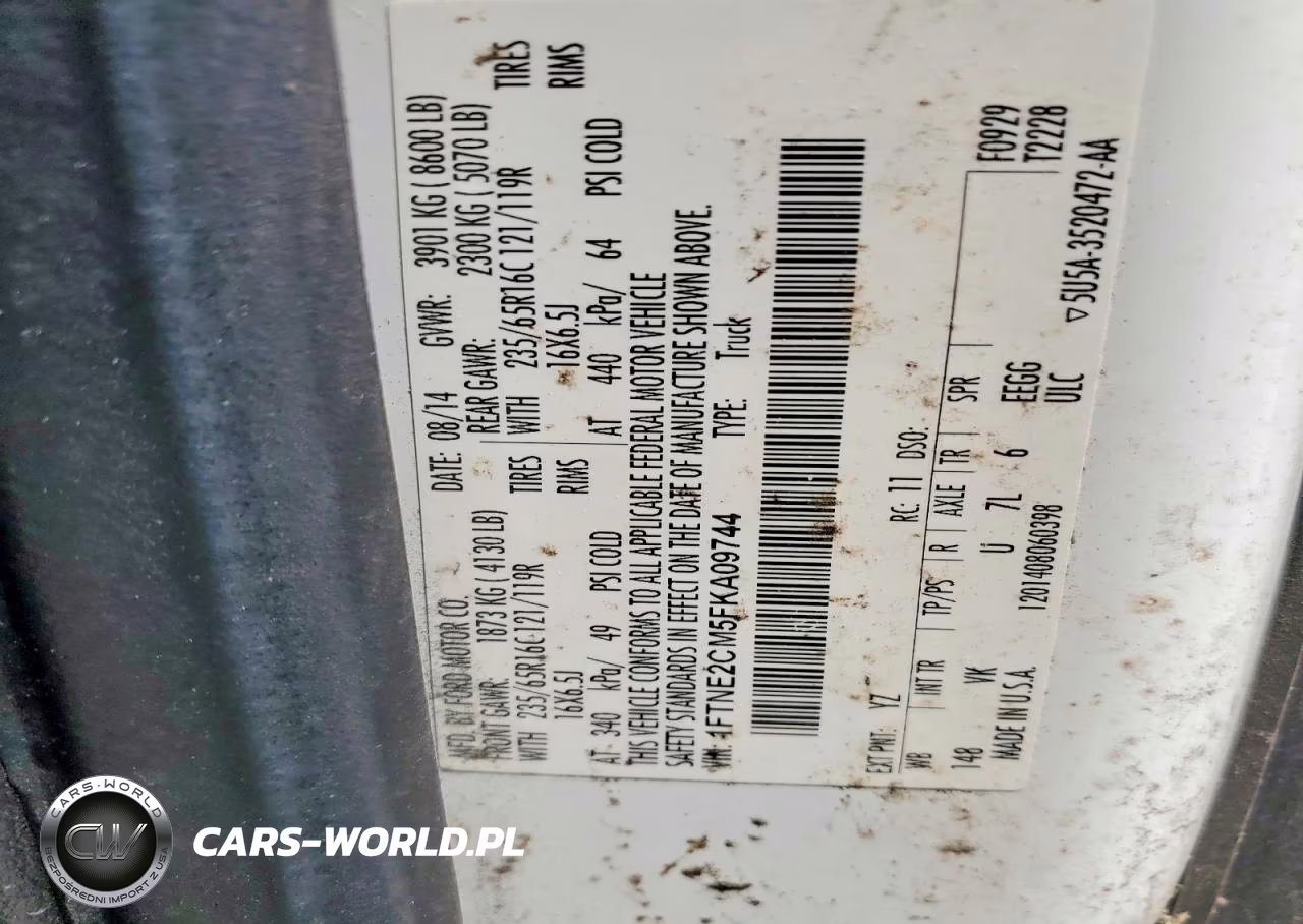 2015 Ford Transit T-150 VIN:1FTNE2CM5FKA09744 - 13