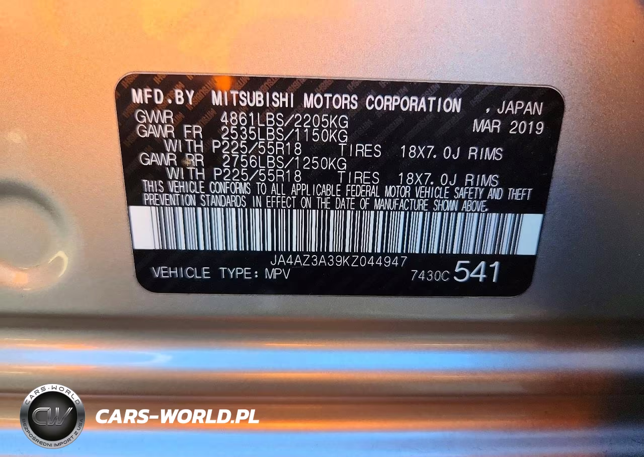 2019 Mitsubishi Outlander Se VIN:JA4AZ3A39KZ044947 - 13
