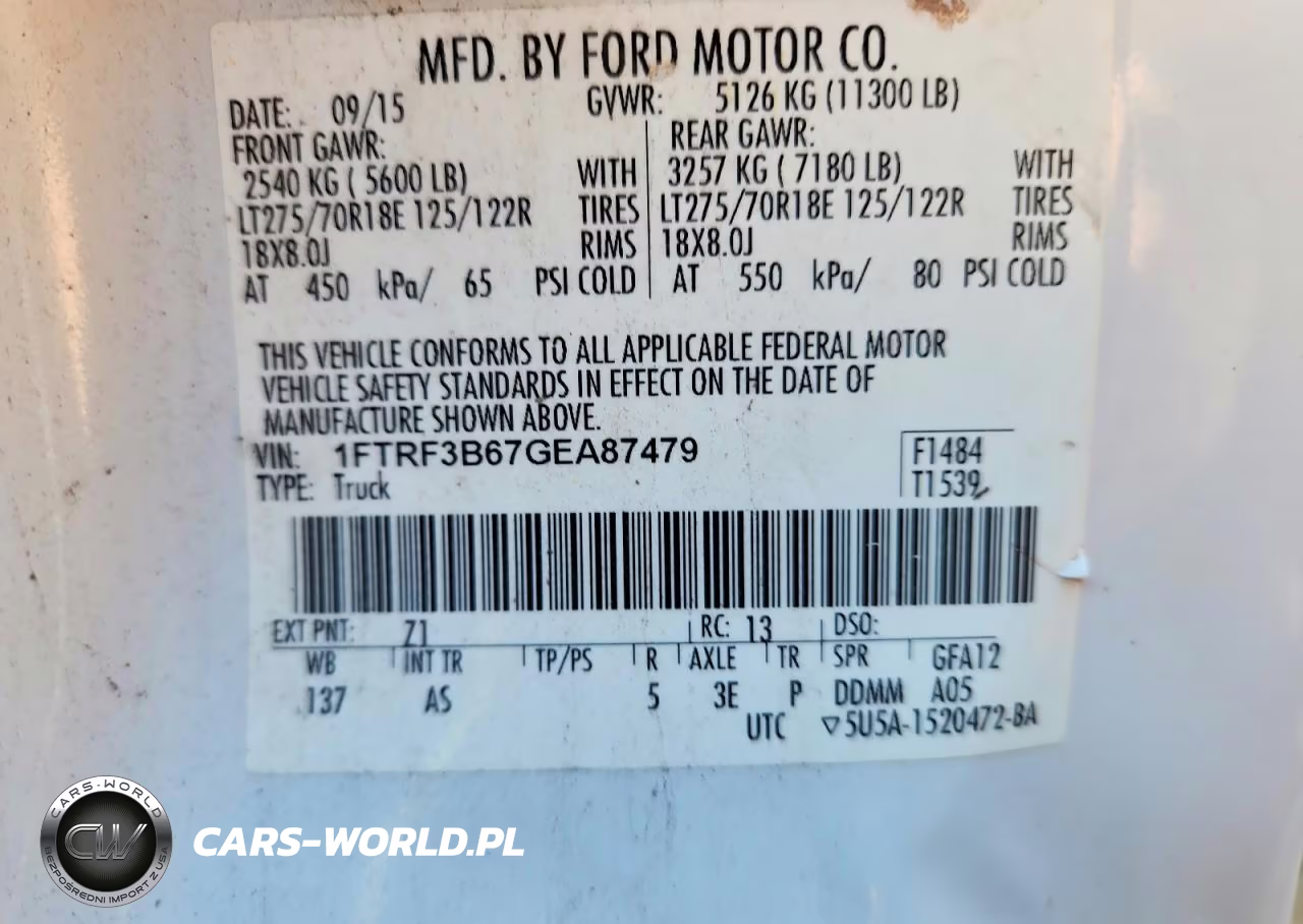 2016 Ford F350 Super Duty VIN:1FTRF3B67GEA87479 - 13