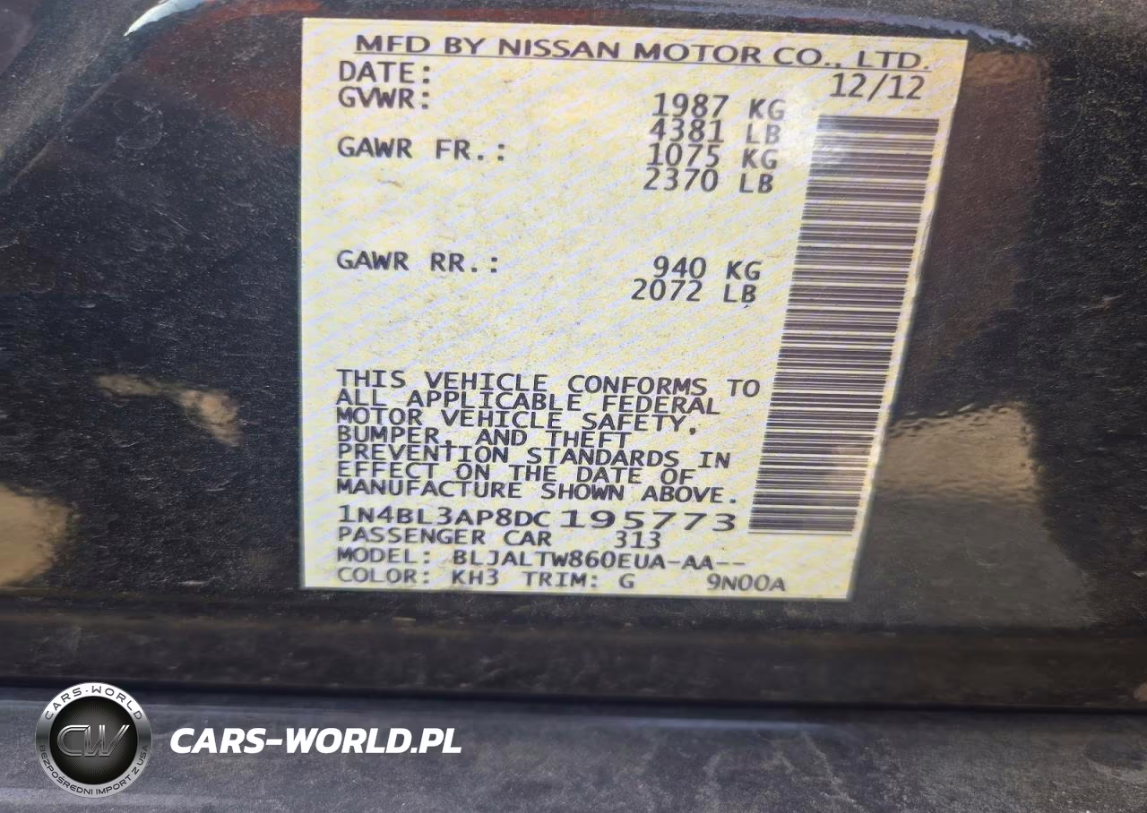 2013 Nissan Altima 3.5 S VIN:1N4BL3AP8DC195773 - 13