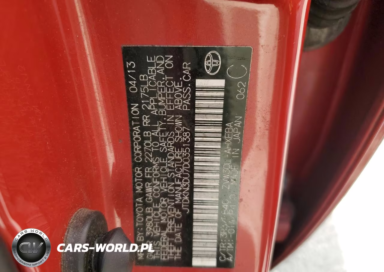 2013 Toyota Prius VIN:JTDKN3DU7D0351387 - 12