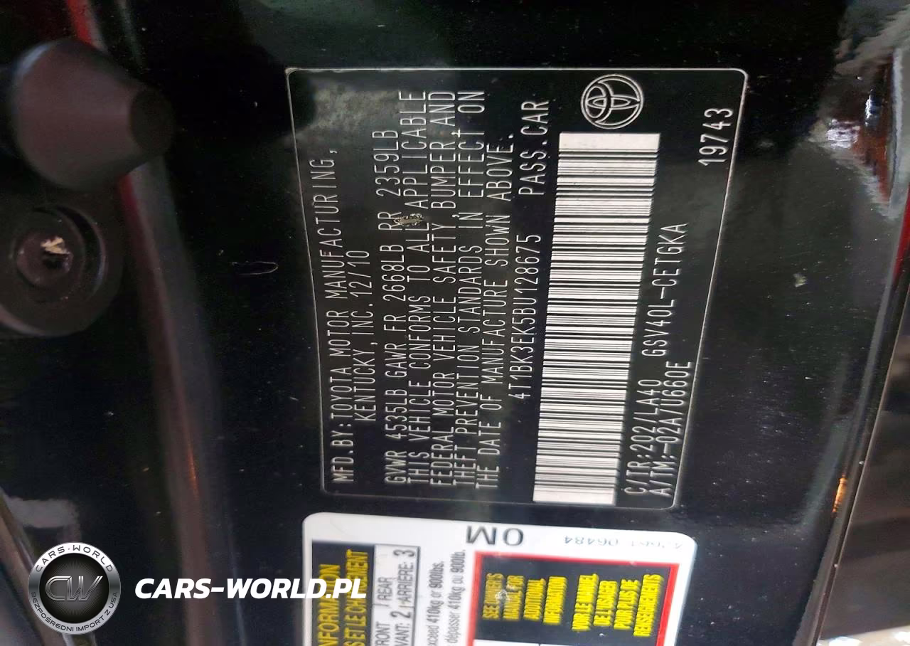 2011 Toyota Camry Xle V6 VIN:4T1BK3EK5BU128675 - 13
