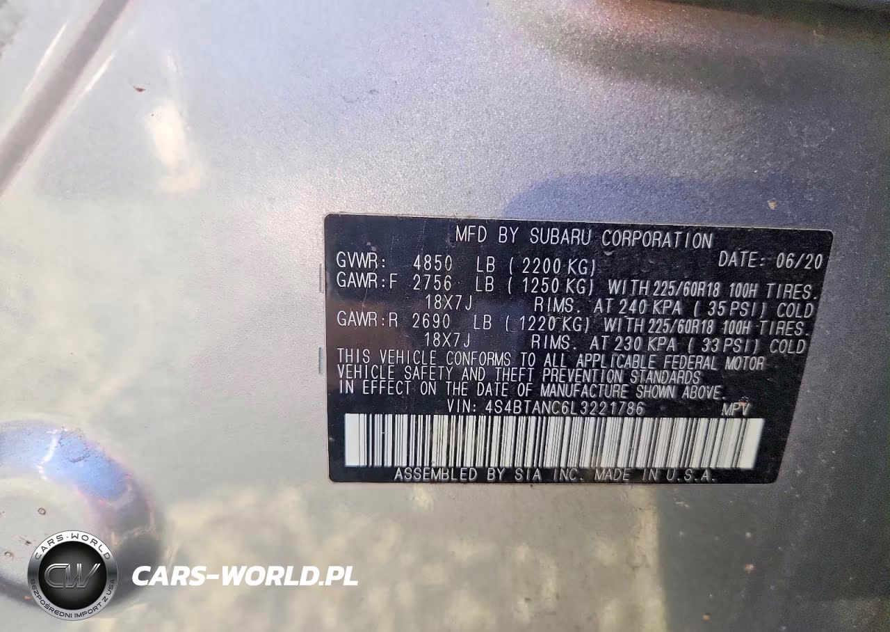2020 Subaru Outback Limited VIN:4S4BTANC6L3221786 - 14