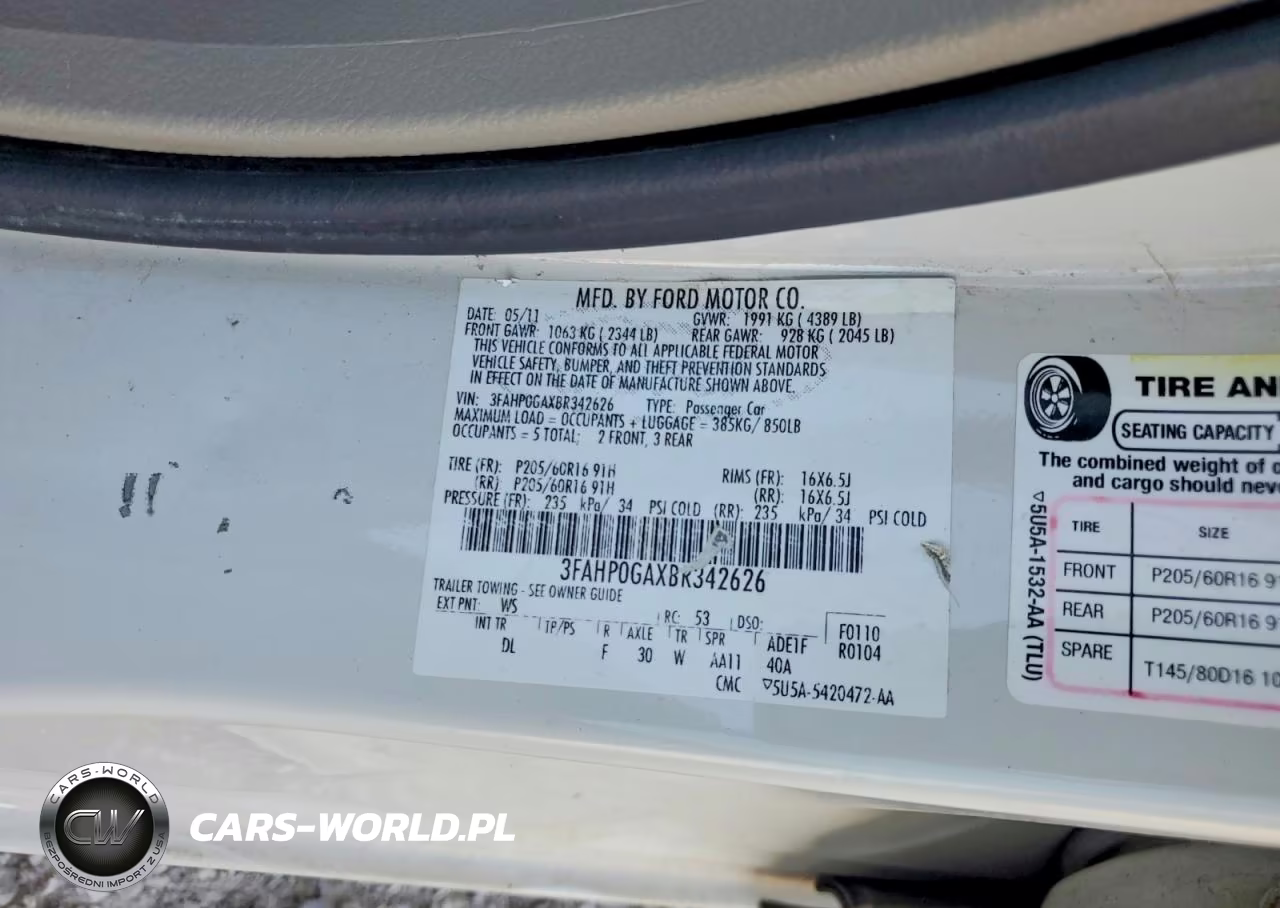 2011 Ford Fusion S VIN:3FAHP0GAXBR342626 - 12