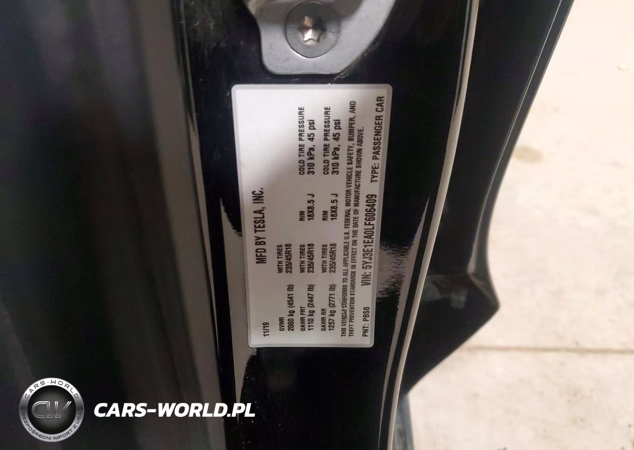 2020 Tesla Model 3 VIN:5YJ3E1EA0LF606409 - 13