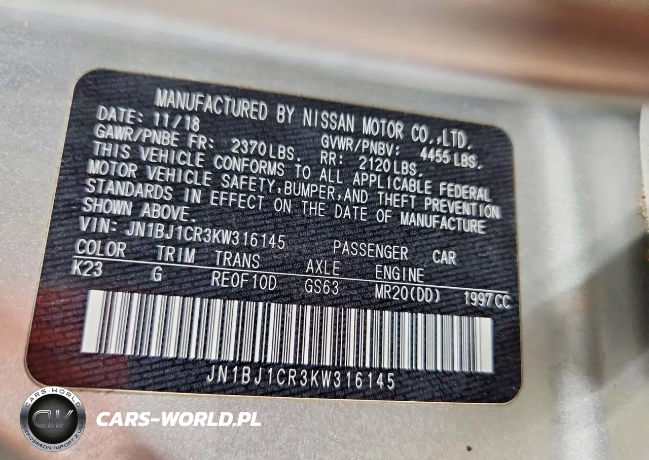 2019 Nissan Rogue Sport S VIN:JN1BJ1CR3KW316145 - 13