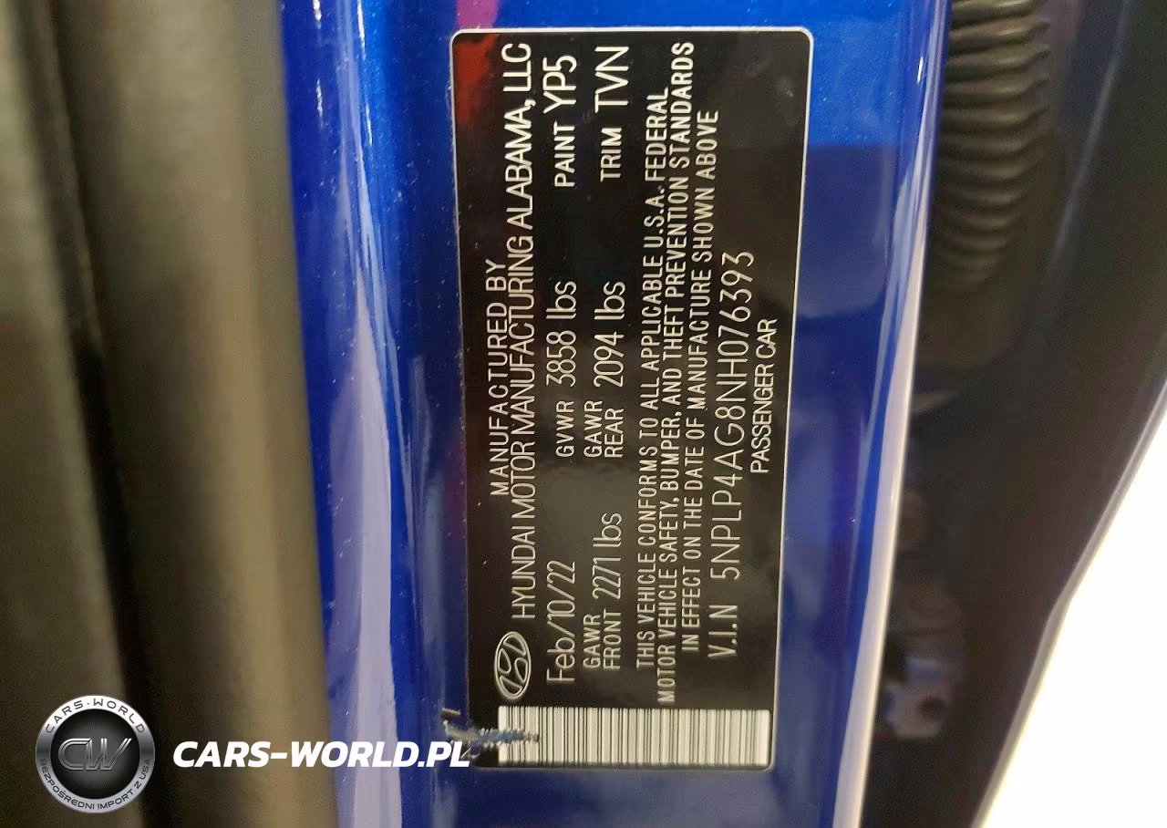 2022 Hyundai Elantra Limited VIN:5NPLP4AG8NH076393 - 12