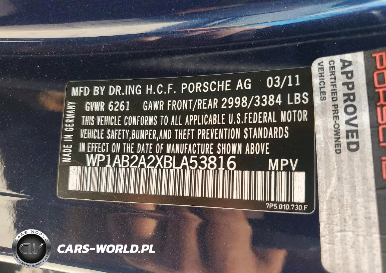 2011 Porsche Cayenne S VIN:WP1AB2A2XBLA53816 - 13