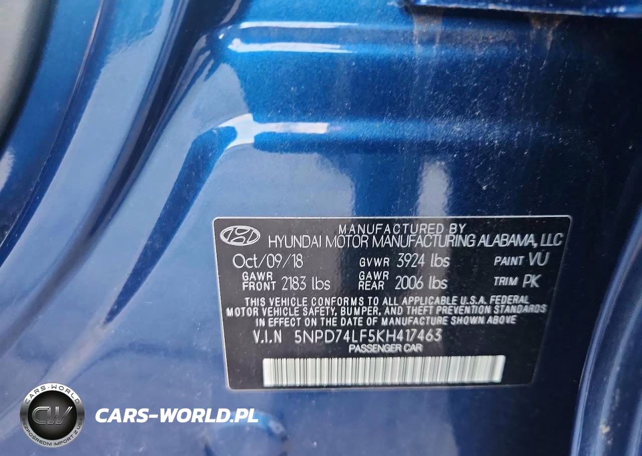 2019 Hyundai Elantra Se VIN:5NPD74LF5KH417463 - 13