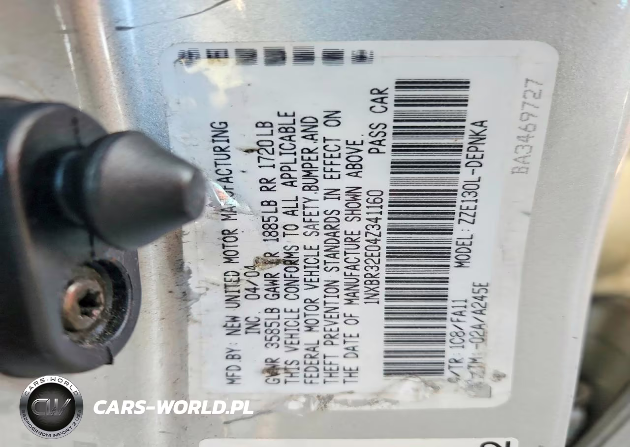 2004 Toyota Corolla Le VIN:1NXBR32E04Z341160 - 12