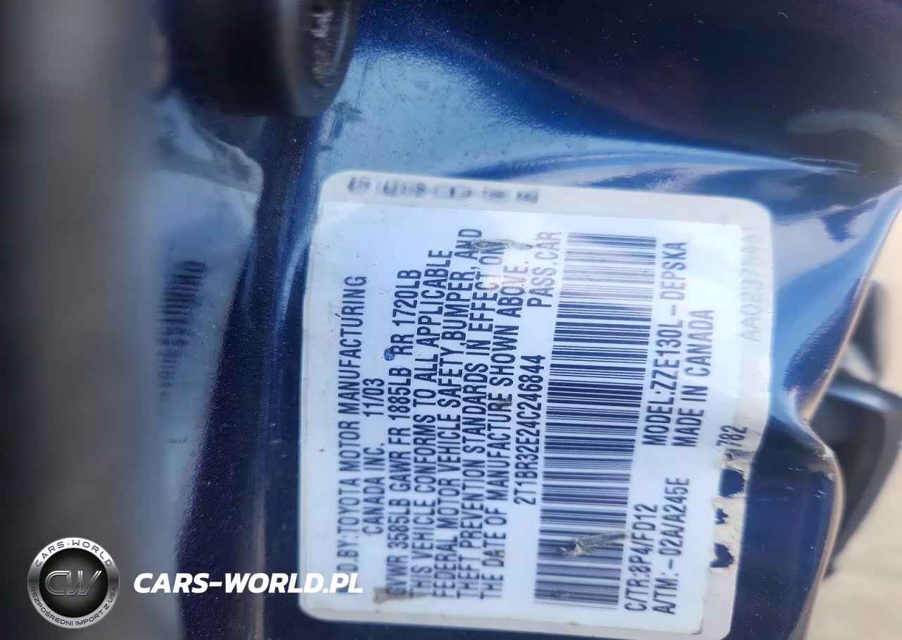 2004 Toyota Corolla S VIN:2T1BR32E24C246844 - 12