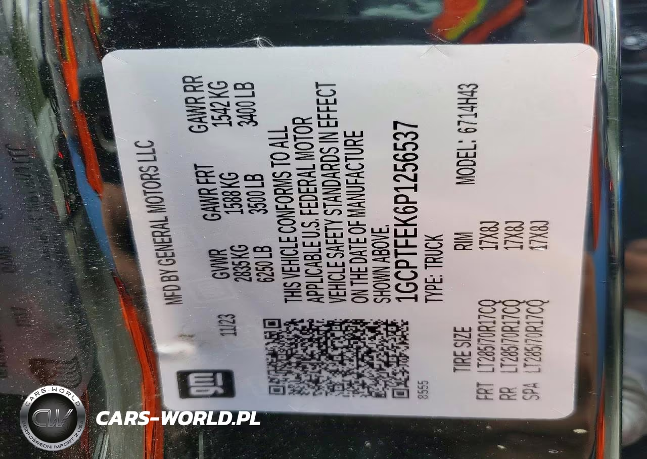 2023 Chevrolet Colorado Zr2 VIN:1GCPTFEK6P1256537 - 12