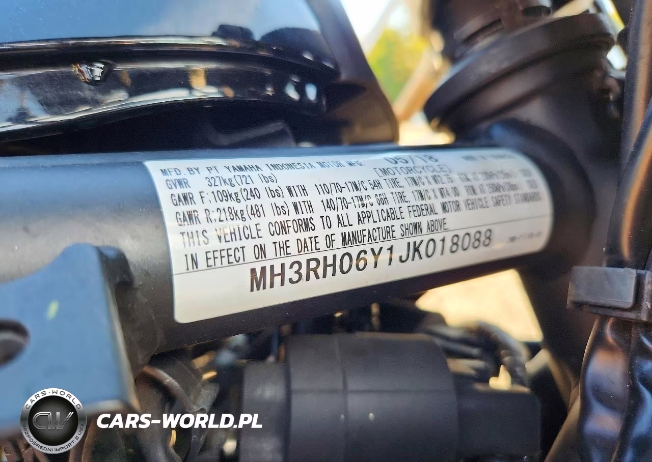 2018 Yamaha Yzfr3 VIN:MH3RH06Y1JK018088 - 9
