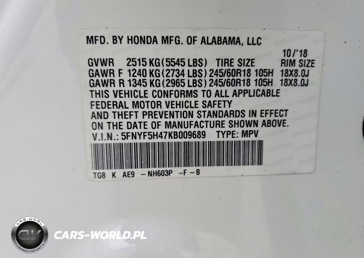 2019 Honda Pilot Exl VIN:5FNYF5H47KB009689 - 13