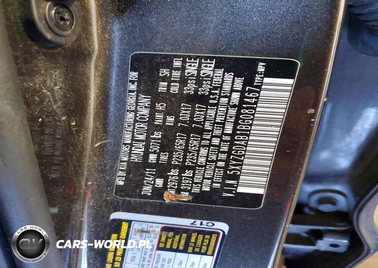 2011 Hyundai Santa Fe Gls VIN:5XYZGDAB1BG081467 - 13