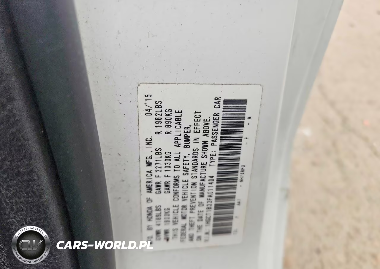 2015 Honda Accord Lx-S VIN:1HGCT1B33FA011404 - 13