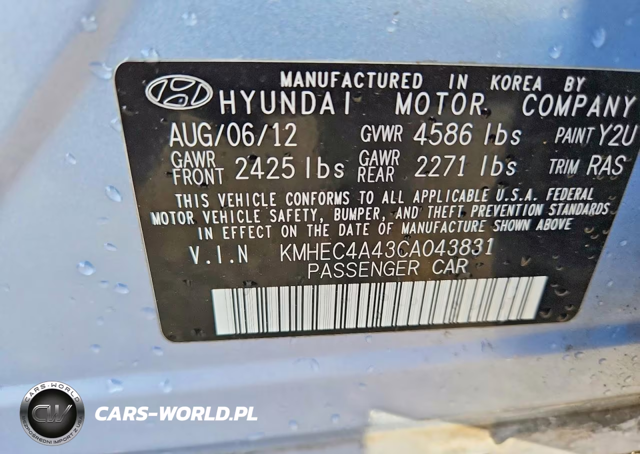 2012 Hyundai Sonata Hybrid VIN:KMHEC4A43CA043831 - 13