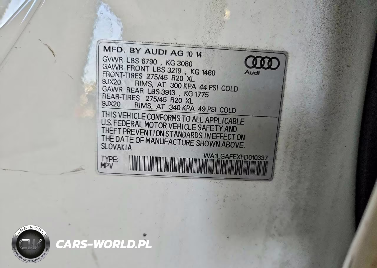 2015 Audi Q7 Premium Plus VIN:WA1LGAFEXFD010337 - 13
