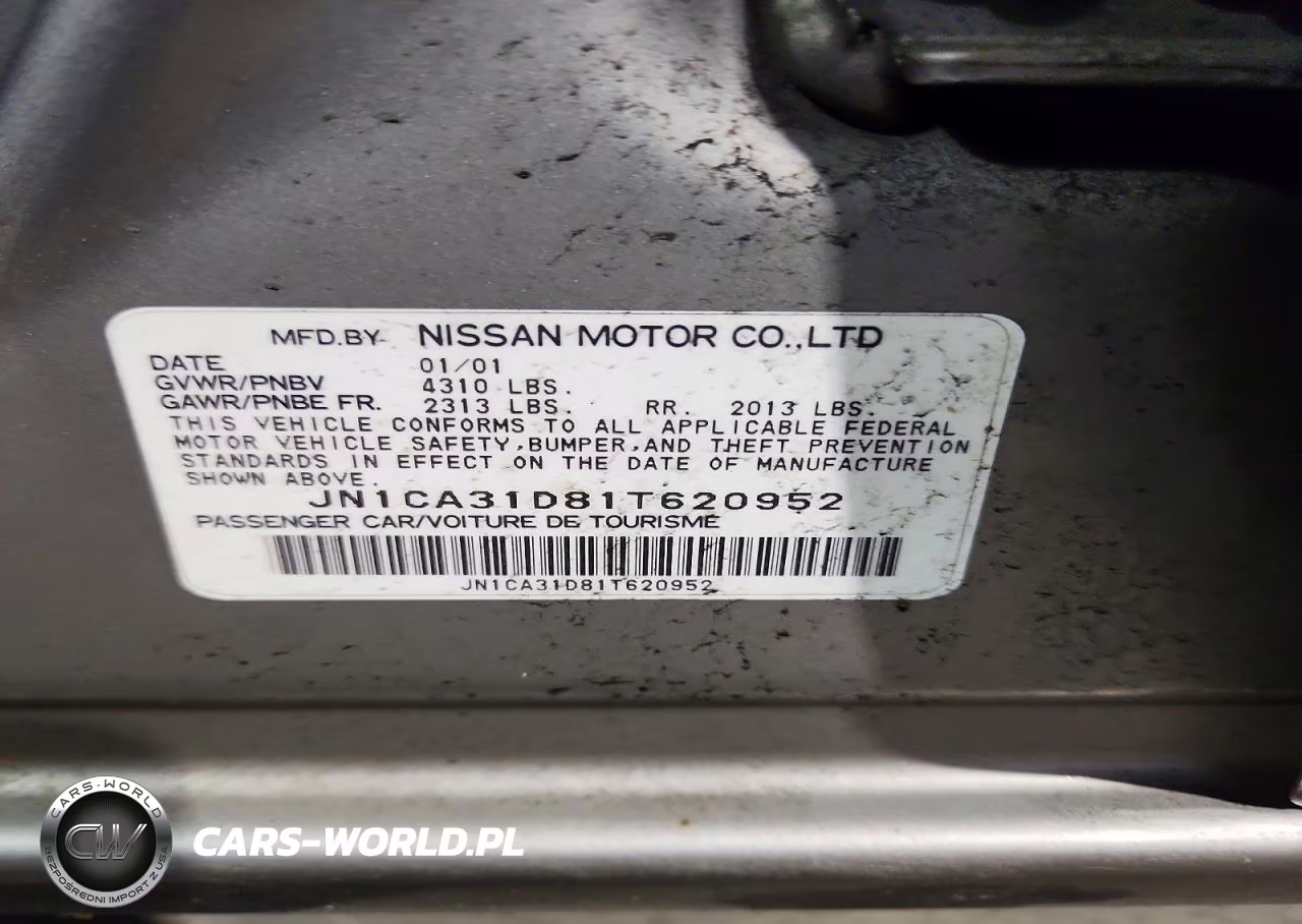 2001 Nissan Maxima VIN:JN1CA31D81T620952 - 12