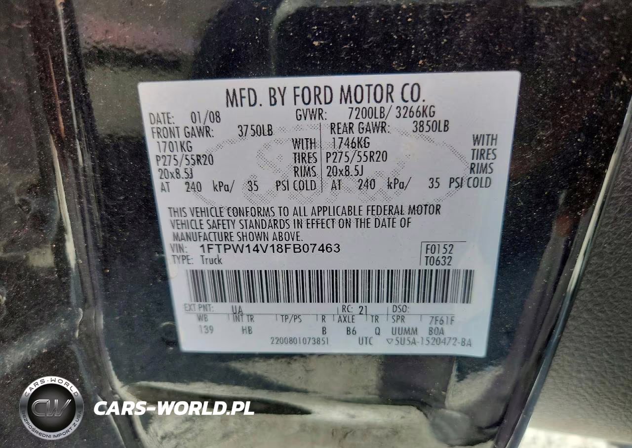 2008 Ford F150 Supercrew VIN:1FTPW14V18FB07463 - 12