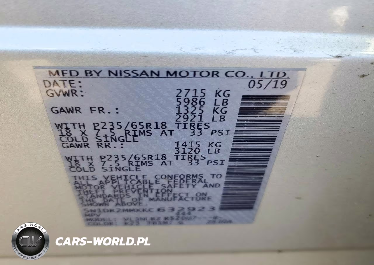 2019 Nissan Pathfinder S VIN:5N1DR2MMXKC632923 - 14