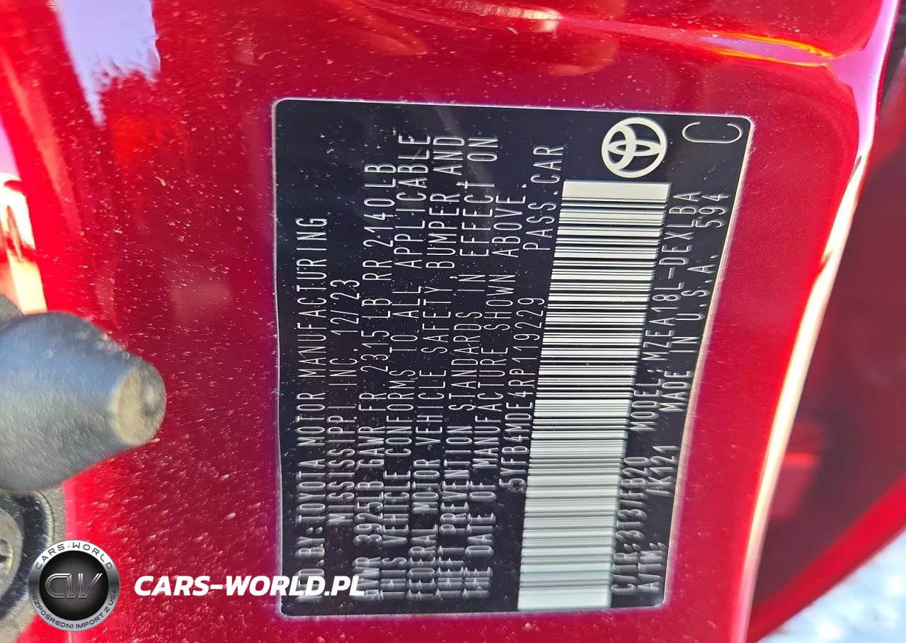 2024 Toyota Corolla Le VIN:5YFB4MDE4RP119229 - 12