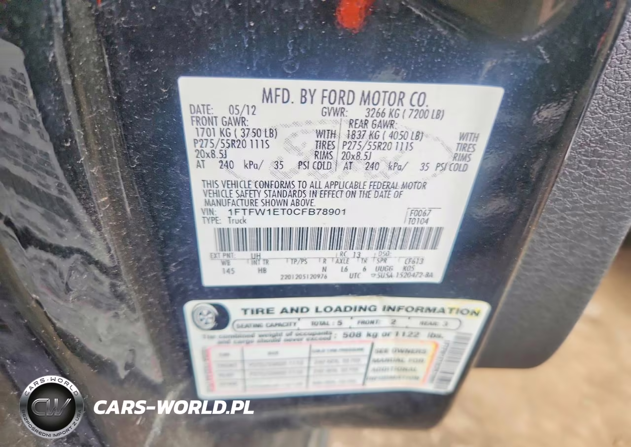 2012 Ford F150 Supercrew VIN:1FTFW1ET0CFB78901 - 12