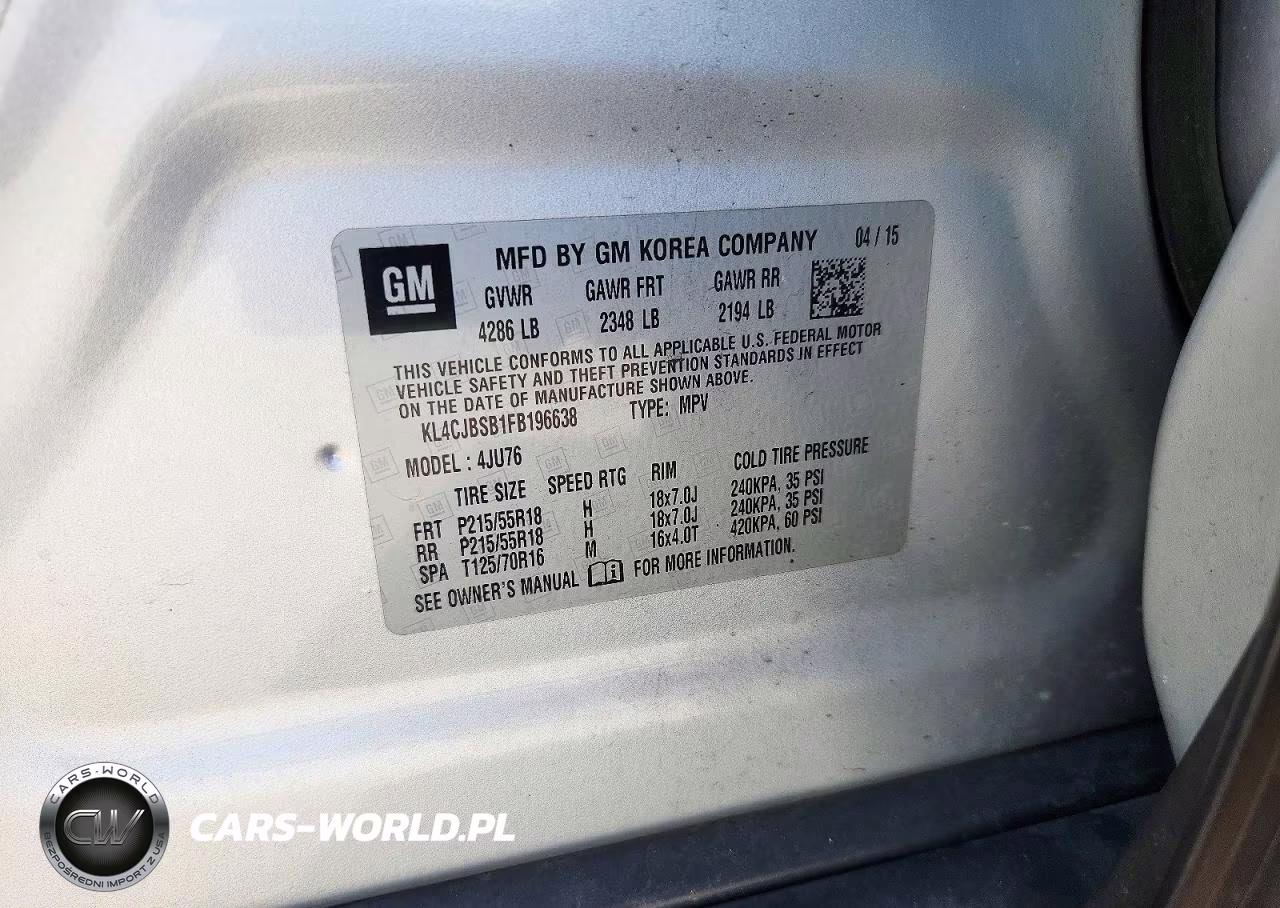 2015 Buick Encore Convenience VIN:KL4CJBSB1FB196638 - 12