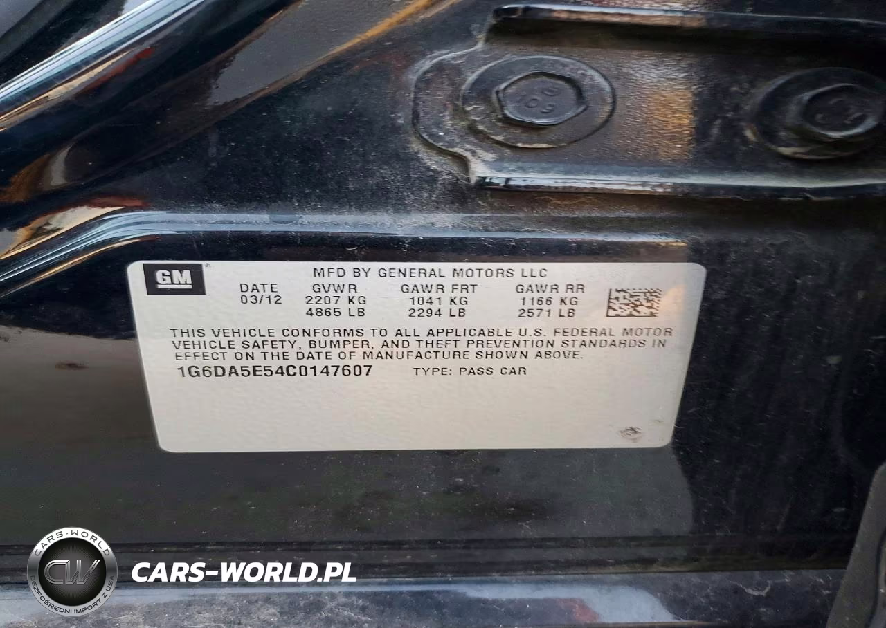 2012 Cadillac Cts VIN:1G6DA5E54C0147607 - 12