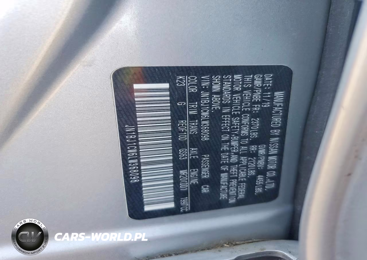 2020 Nissan Rogue Sport S VIN:JN1BJ1CW6LW368098 - 13