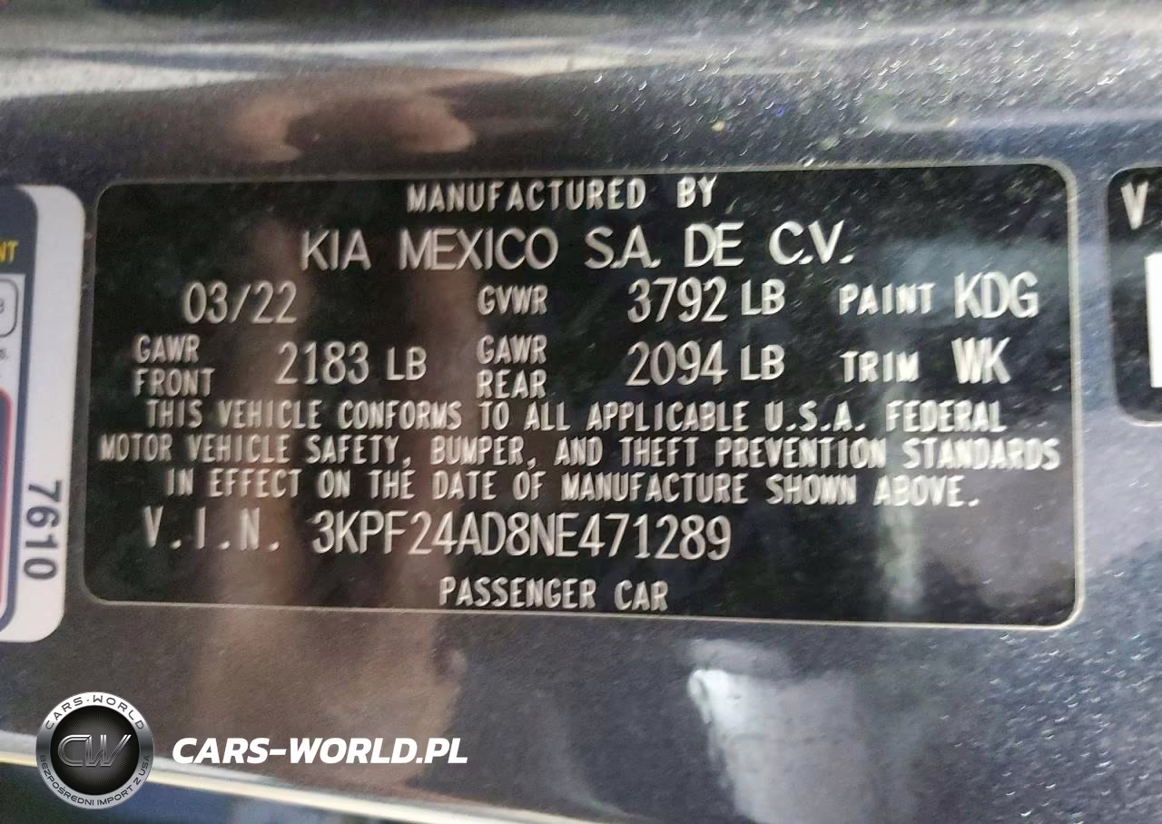 2022 Kia Forte Lxs VIN:3KPF24AD8NE471289 - 13