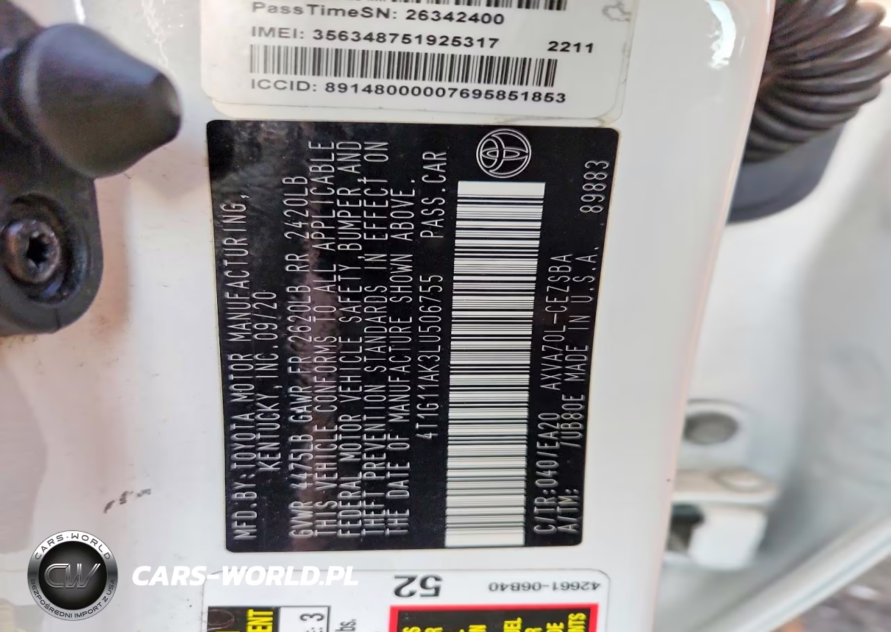 2020 Toyota Camry Se VIN:4T1G11AK3LU506755 - 12
