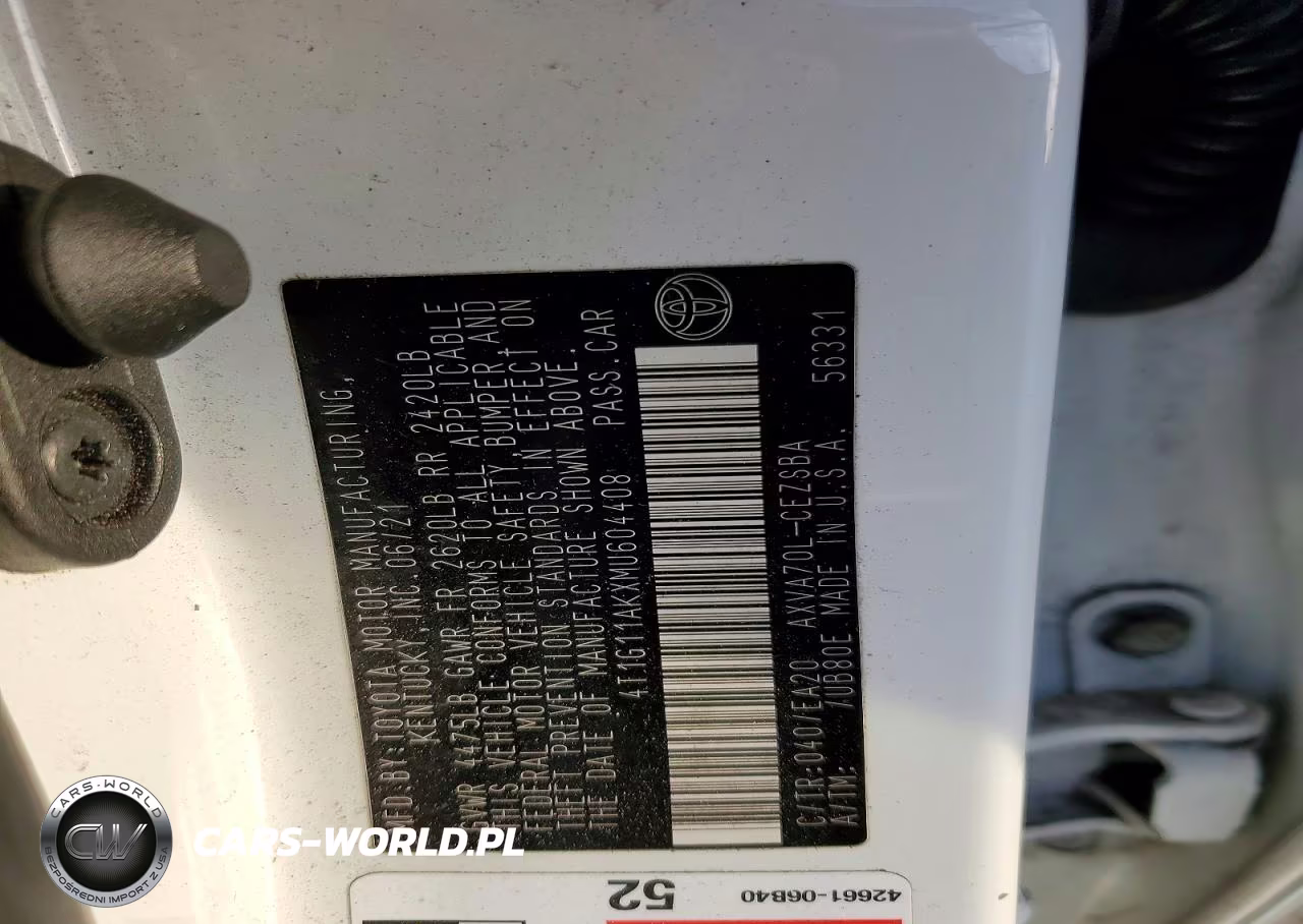 2021 Toyota Camry Se VIN:4T1G11AKXMU604408 - 12