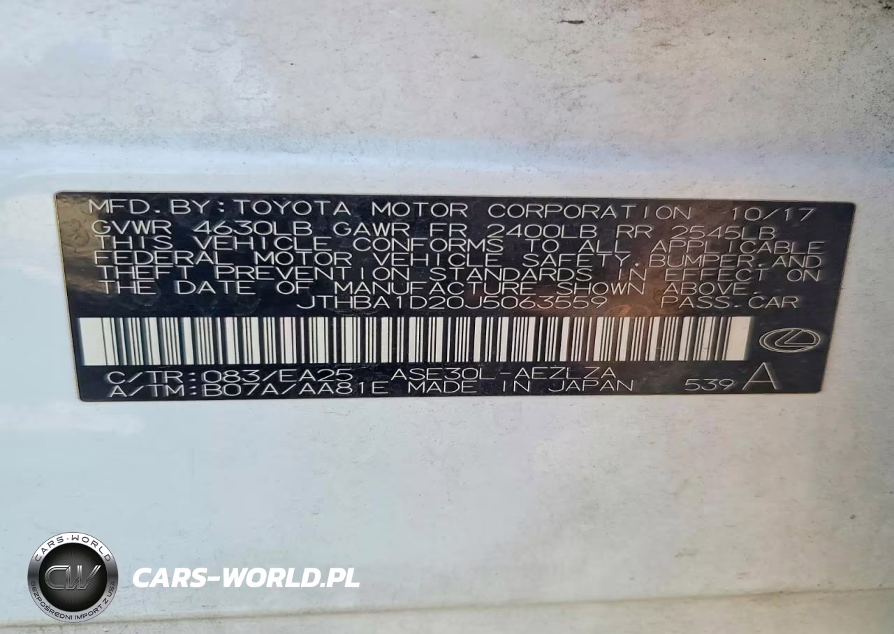2018 Lexus Is 300 VIN:JTHBA1D20J5063559 - 12