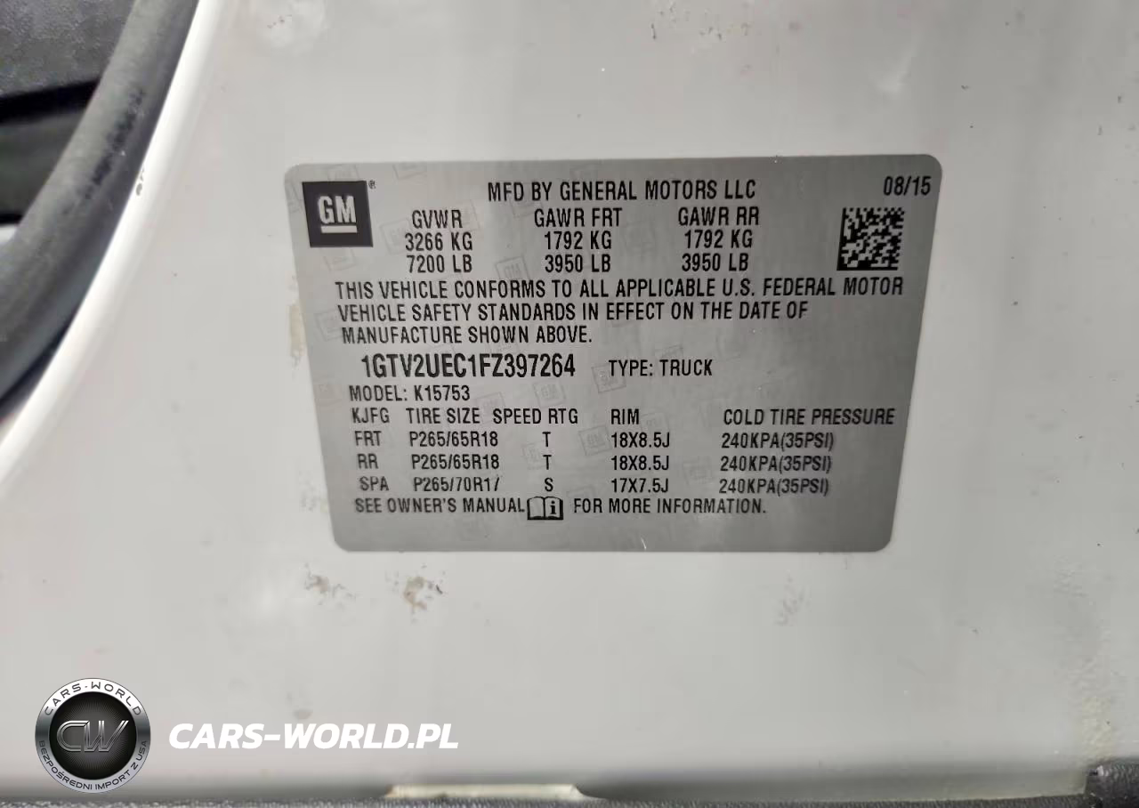 2015 GMC Sierra K1500 Sle VIN:1GTV2UEC1FZ397264 - 12