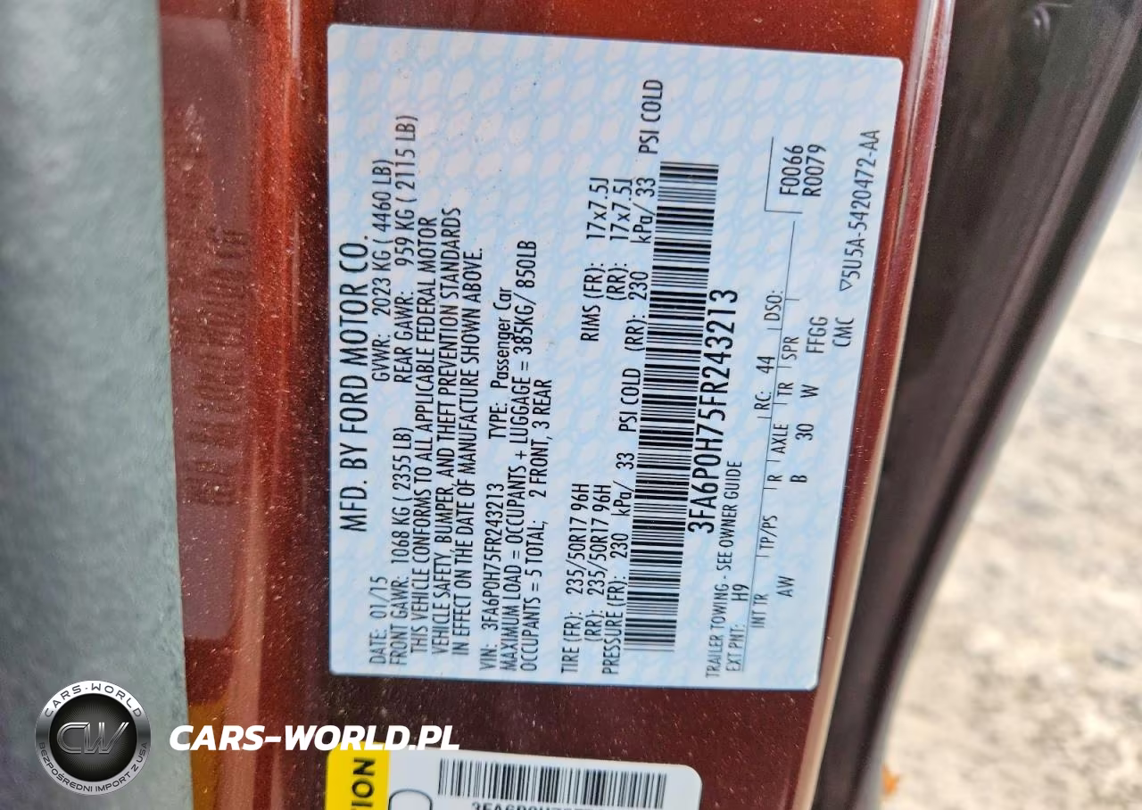 2015 Ford Fusion Se VIN:3FA6P0H75FR243213 - 12