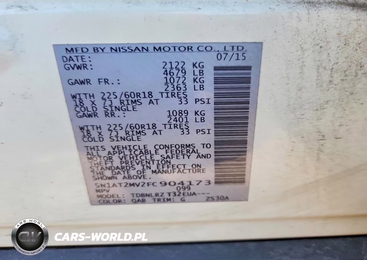 2015 Nissan Rogue Sl VIN:5N1AT2MV2FC904173 - 14