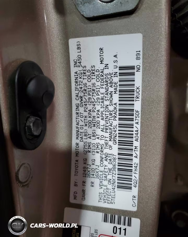 2007 Toyota Tacoma Double Cab VIN:5TELU42NX7Z386387 - 13