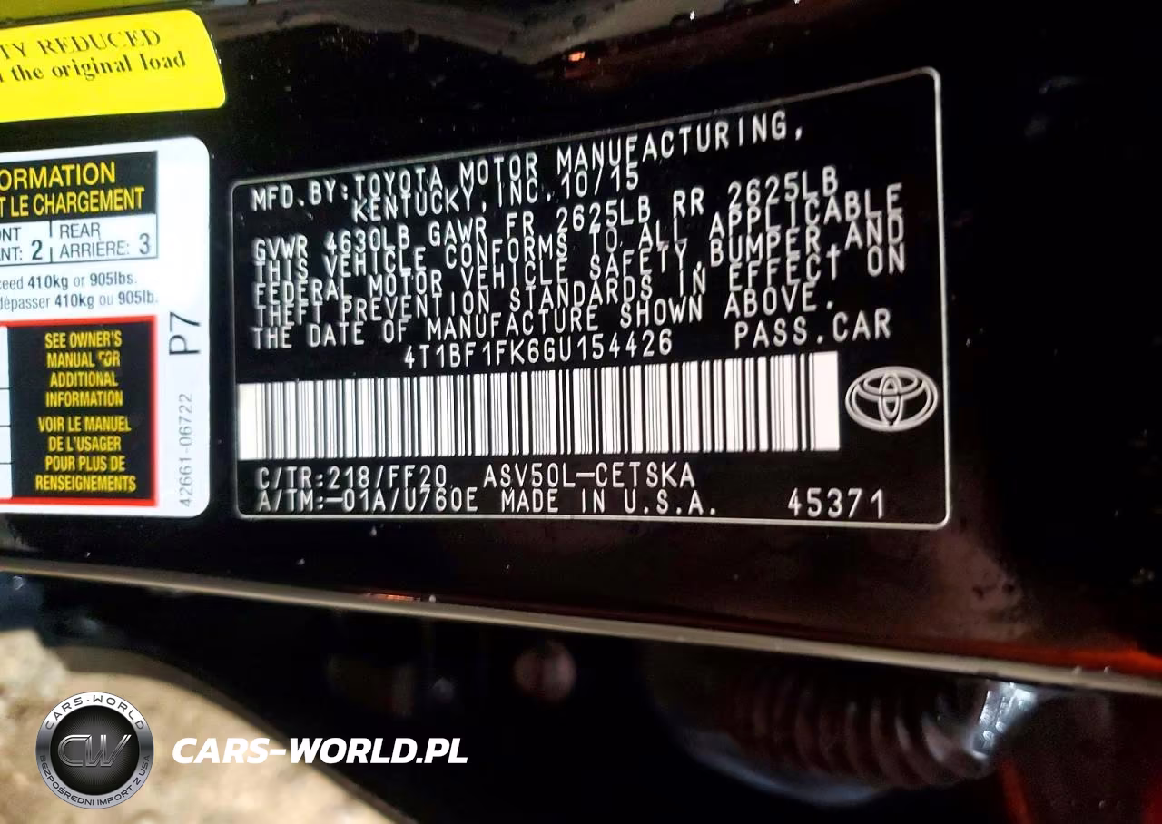 2016 Toyota Camry Se VIN:4T1BF1FK6GU154426 - 12