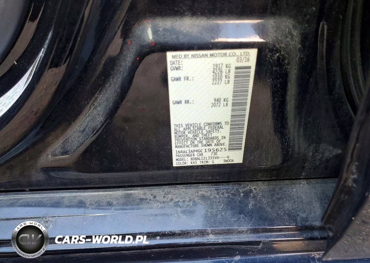 2016 Nissan Altima 2.5 Sv VIN:1N4AL3AP4GC195625 - 12