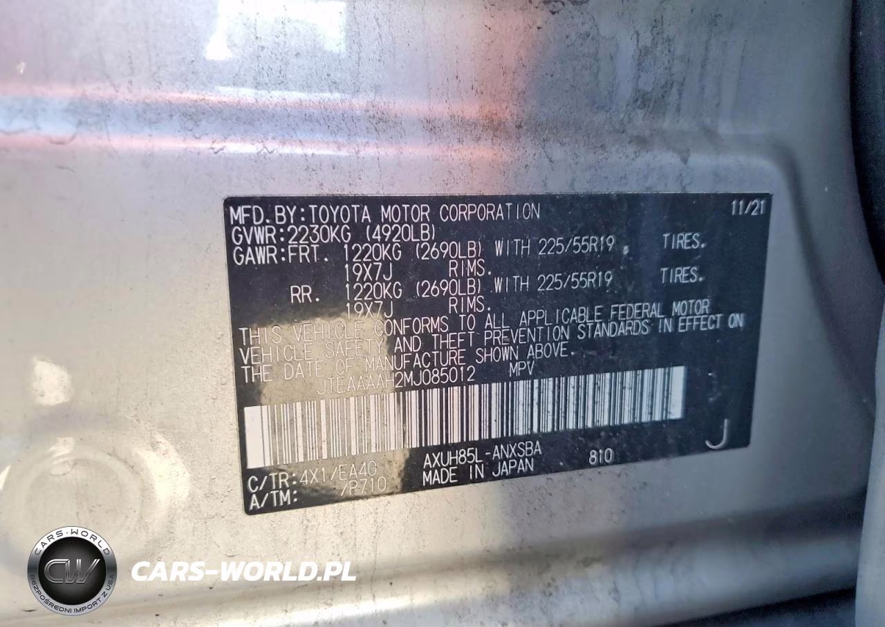 2021 Toyota Venza Limited VIN:JTEAAAAH2MJ085012 - 14