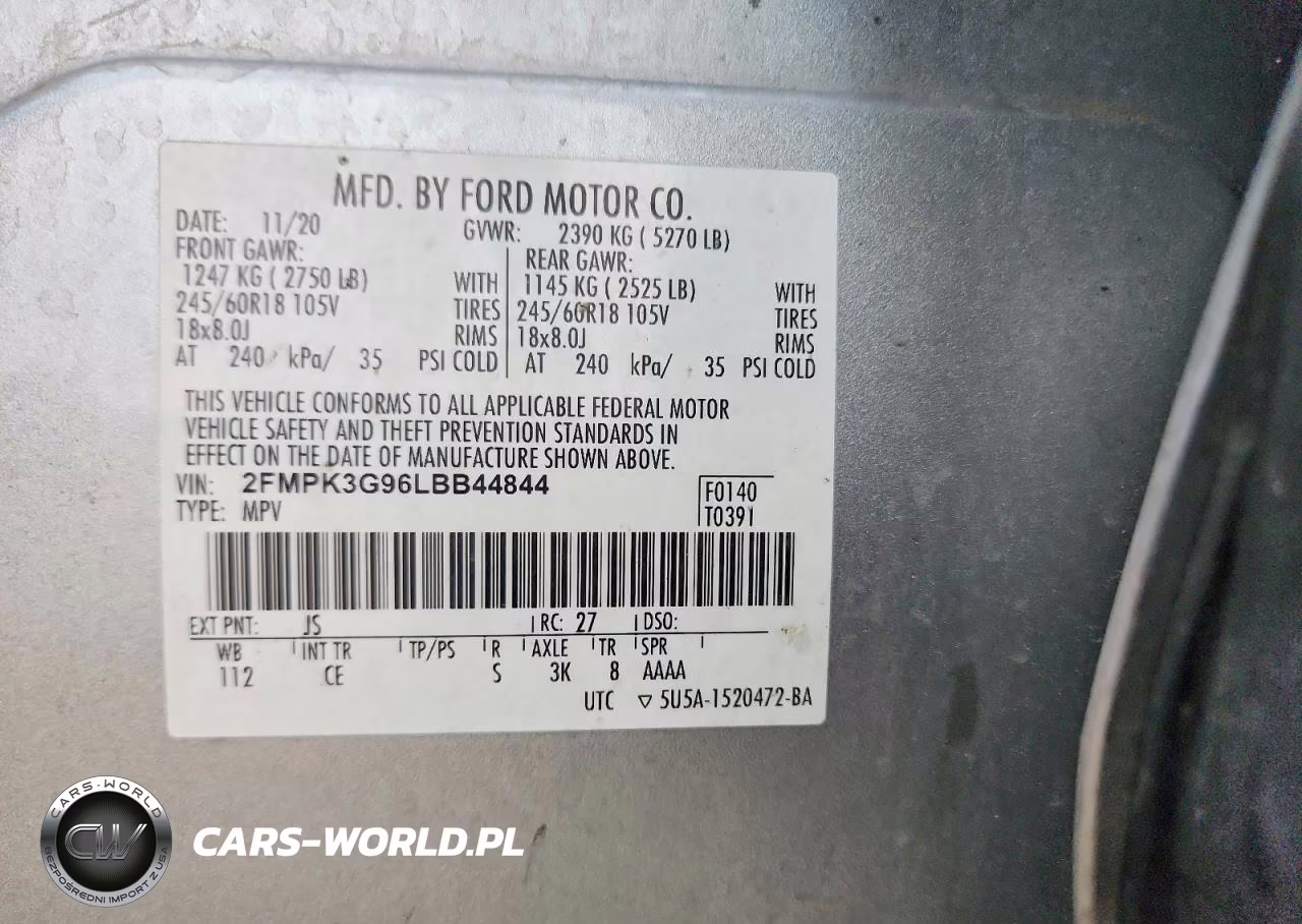 2020 Ford Edge Se VIN:2FMPK3G96LBB44844 - 13