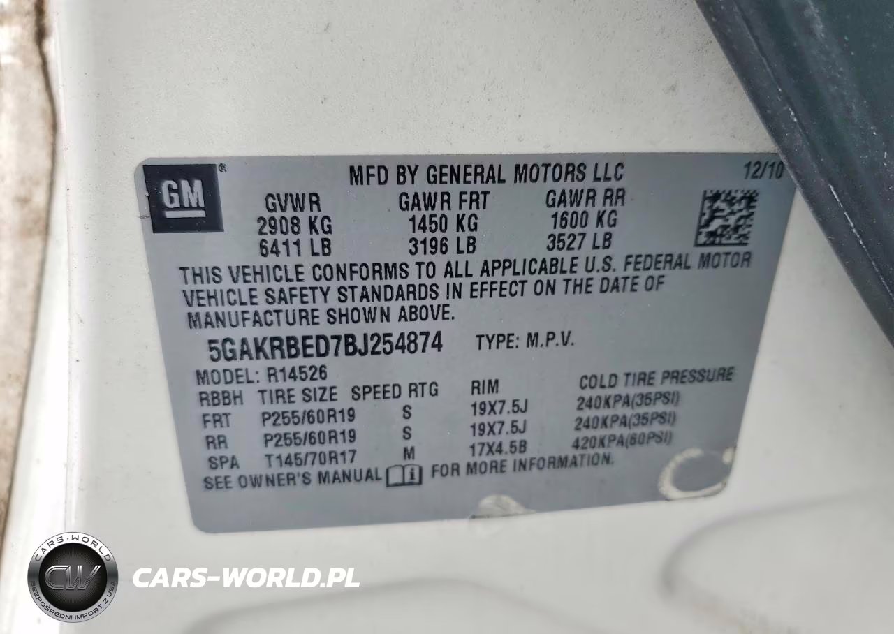 2011 Buick Enclave Cxl VIN:5GAKRBED7BJ254874 - 13