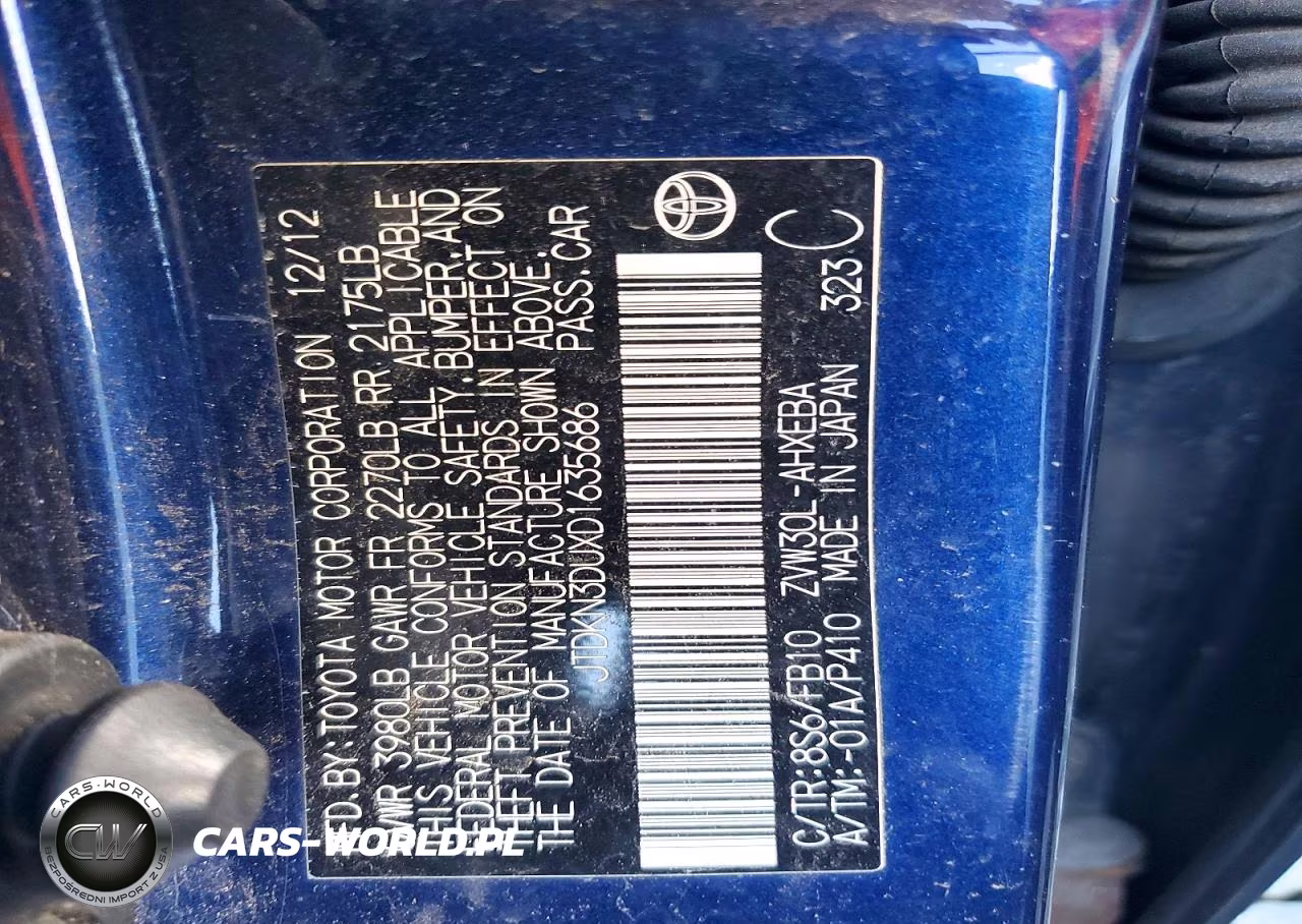 2013 Toyota Prius Two VIN:JTDKN3DUXD1635686 - 12