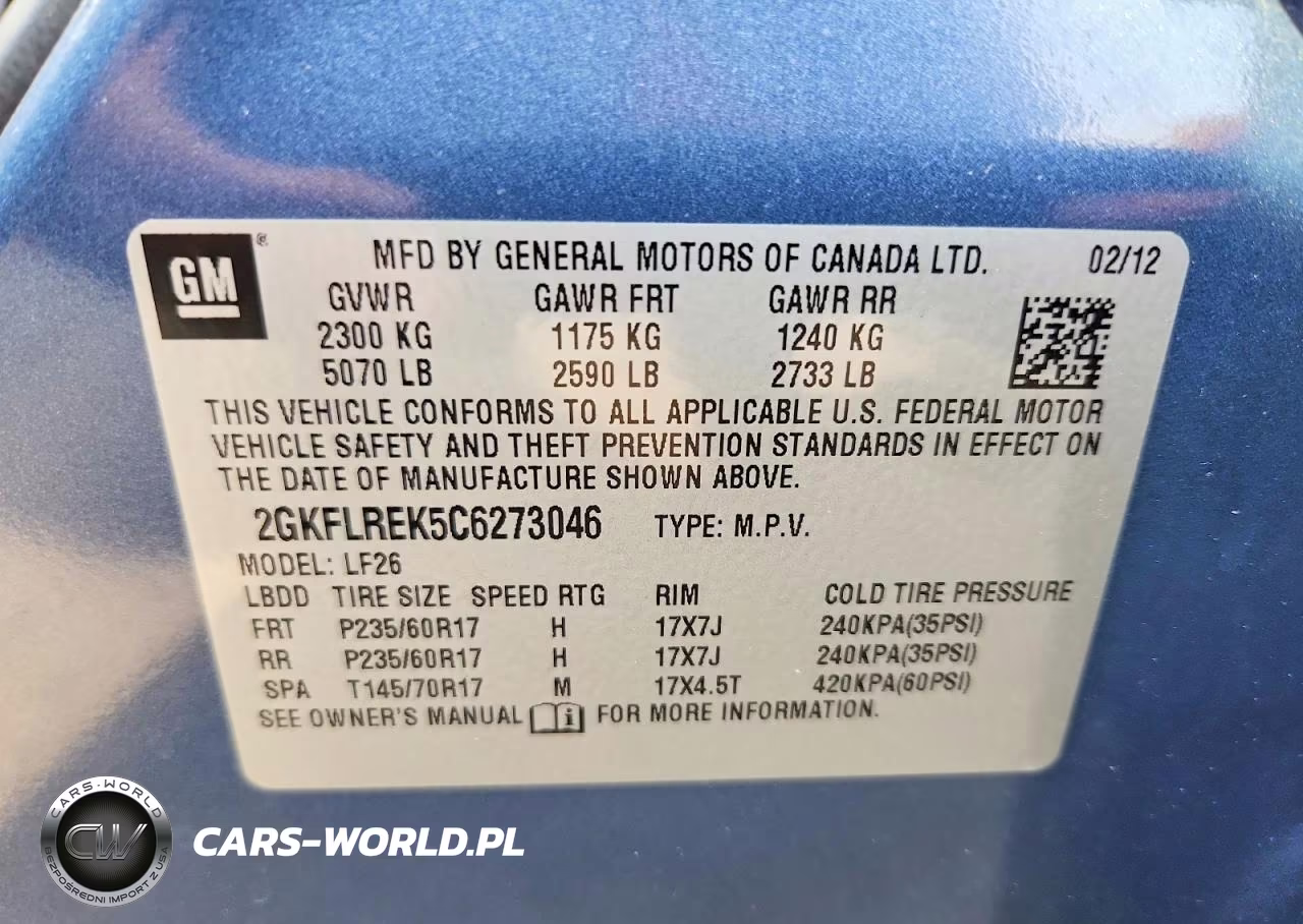2012 GMC Terrain Sle VIN:2GKFLREK5C6273046 - 13